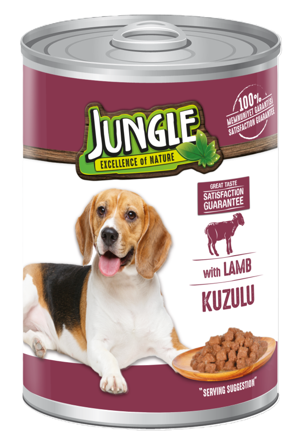 Jungle Konserve Köpek Maması Kuzu Etli & Av Hayvanlı 400 Gr