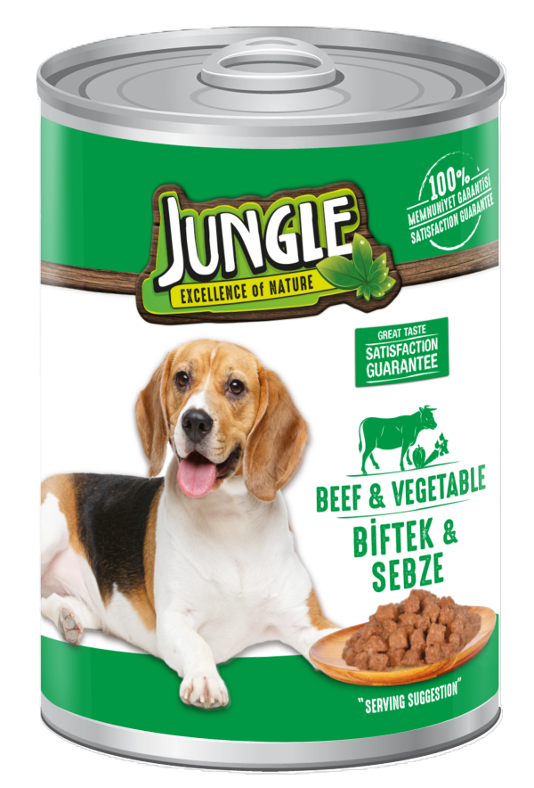 Jungle Konserve Köpek Maması Biftekli & Sebzeli 400 Gr