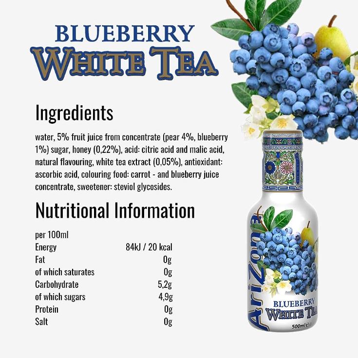 Arizona Blueberry White Tea 500 ml