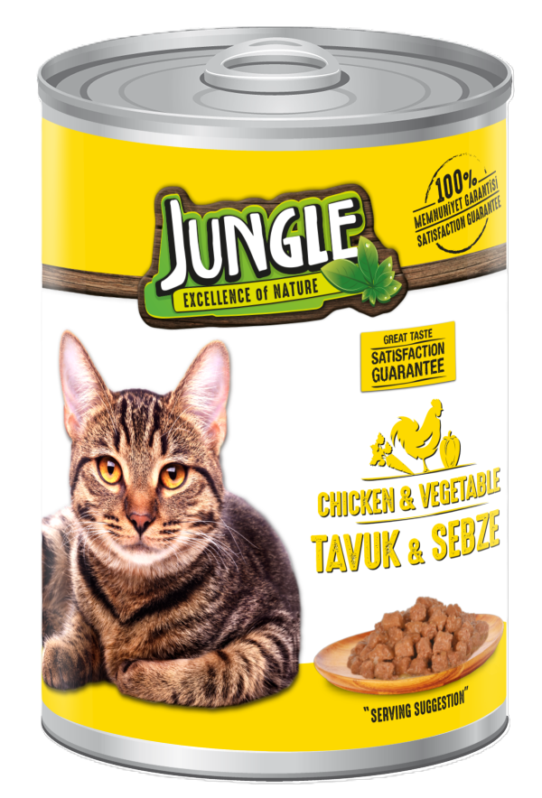 Jungle Konserve Kedi Maması Tavuklu & Sebzeli 400 Gr