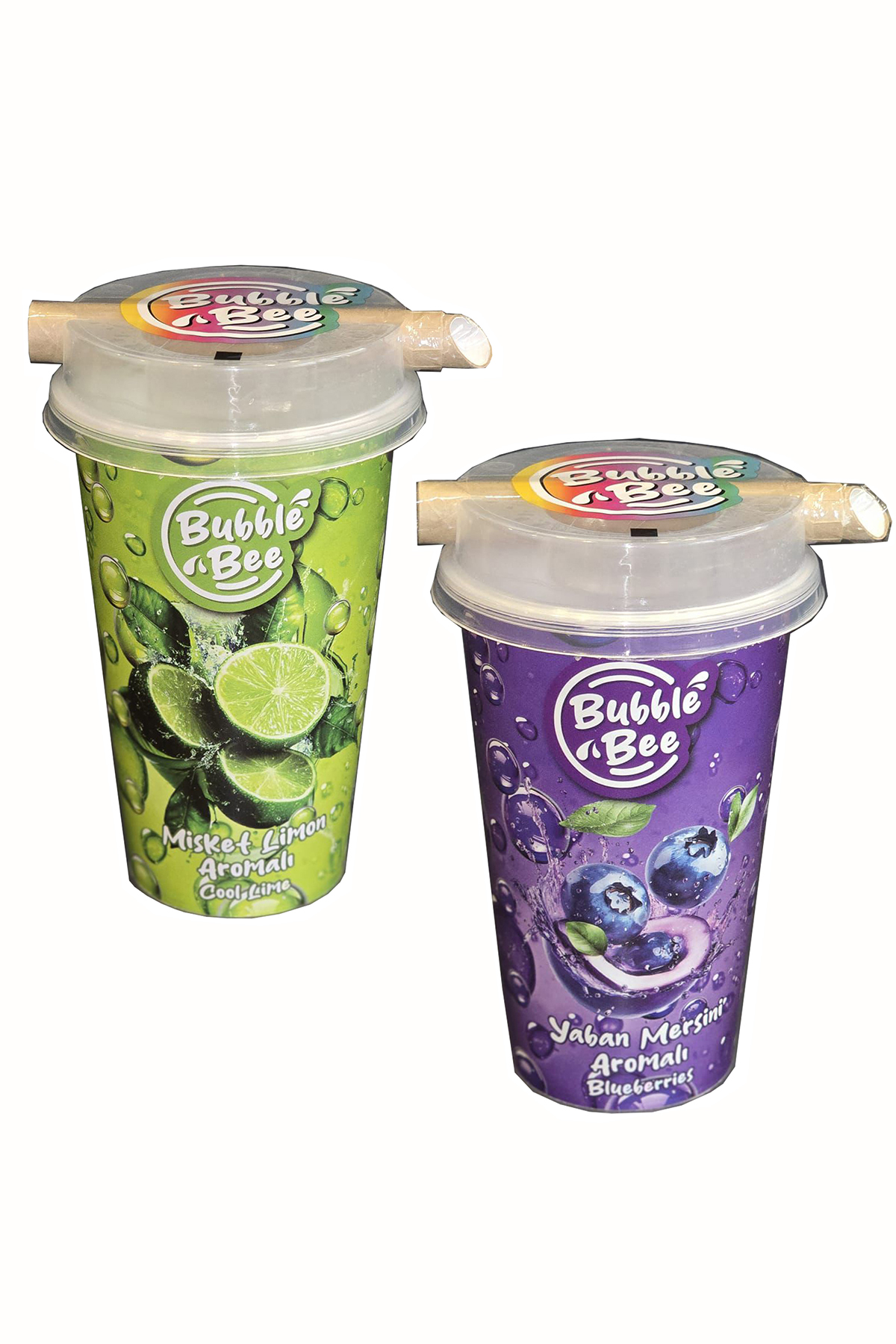 BUBBLE BEE 4 Misket Limonu – 4 Yaban Mersini Aromalı İçecek 350 ml – Karma Koli 8’li