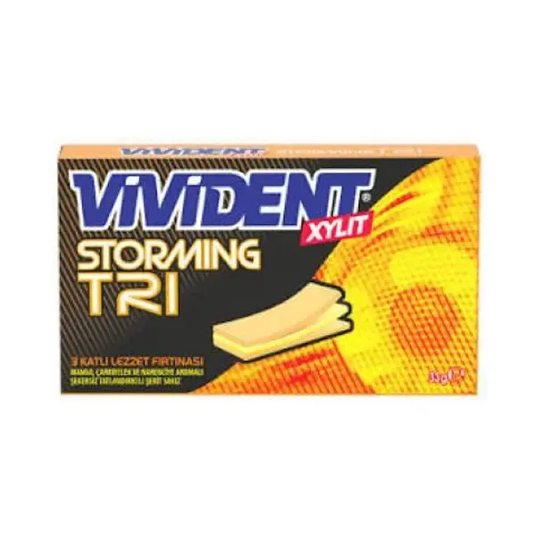 Vivident Storming Tri Mango, Çarkıfelek, Narenciye Aromalı Sakız 33 gr