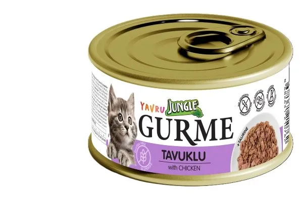 JUNGLE GURME KONSERVE 85 GR KEDİ MAMASI YAVRU TAVUKLU 