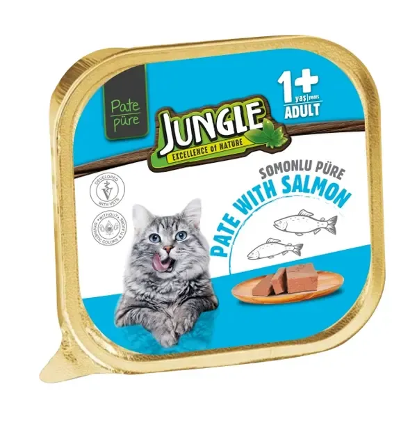 Jungle Püre Kedi Maması Yetişkin Somonlu 100 Gr