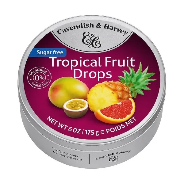 Cavendish & Harvey Tropical Fruit Drops (Tropik Meyve) Şekersiz 175 Gr