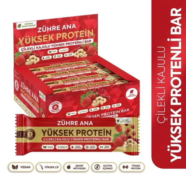 ZÜHRE ANA YÜKSEK PROTEİNLİ KAJU-ÇİLEKLİ BAR 40 GR