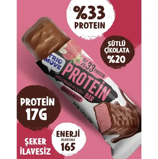 Trio Move %33 Protein Bar Vanilya Ve Çilek 50 Gr