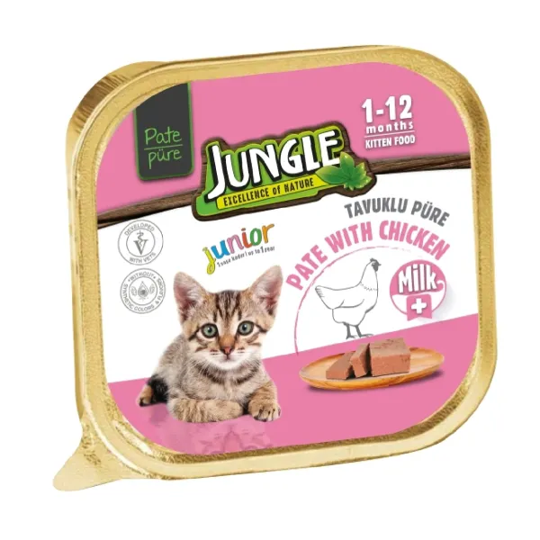 Jungle Püre Kedi Maması Yavru Sütlü & Tavuklu 100 Gr