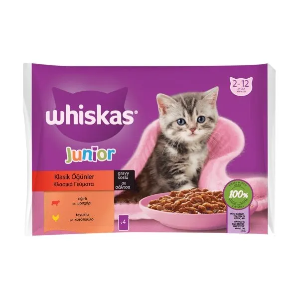 Whiskas Pouch Yavru Etli Çeşitleri 85 Gr 4'Lü  Paket