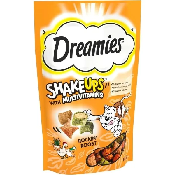 Dreamies Kedi Ödül Maması Shakeups Tavuk Kedi Nanesi & Ördekli 55 Gr