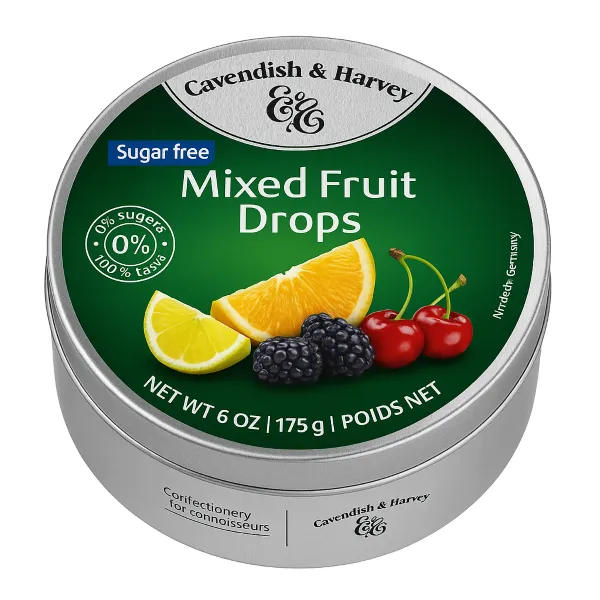 Cavendish & Harvey Mixed Fruit Drops (Karişik Meyve) Şekersiz 175 Gr