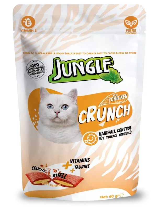 Jungle Crunch Kedi Ödül Maması Tüy Yumağı Kontrolü 60 Gr
