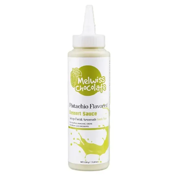 MELWİSS CHOCOLATE PİSTACHİO FLAVORED DESSERT SAUCE (ANTEP FISTIK AROMALI TATLI SOS) 330 GR
