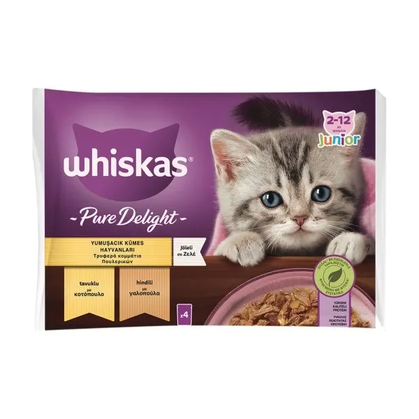 Whiskas Pouch Kümes Hayvanlı Tavuklu & Hindili Yavru 85 Gr 4'Lü Paket