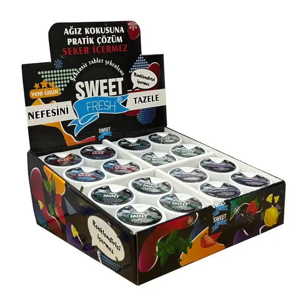 SWEET FRESH ŞEKERSİZ ŞEKER KARMA STAND 10GR*48'Lİ