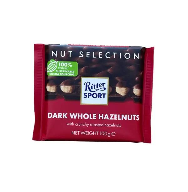 Ritter Sport Dark Whole Hazelnuts 100 Gr 