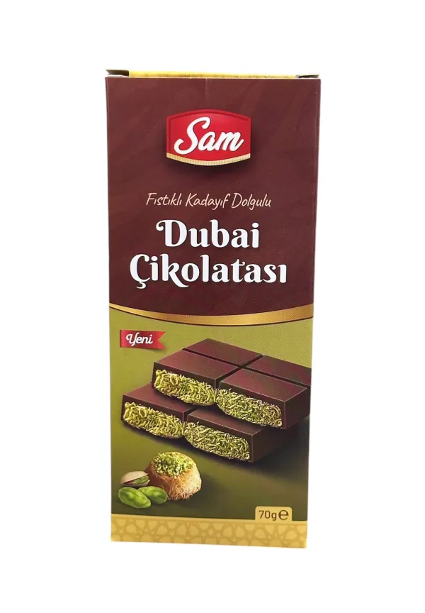 Sam Dubai Çikolatasi %70 Antep Fistiği 70 Gr