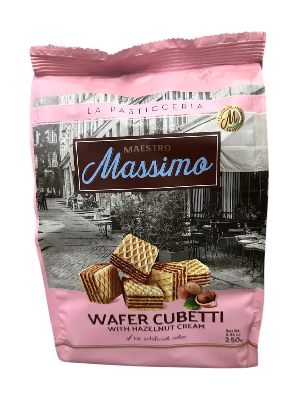 Maestro Massimo Wafer Cubetti With Hazelnut Cream (Findikli Küp Gofret) 250 Gr 