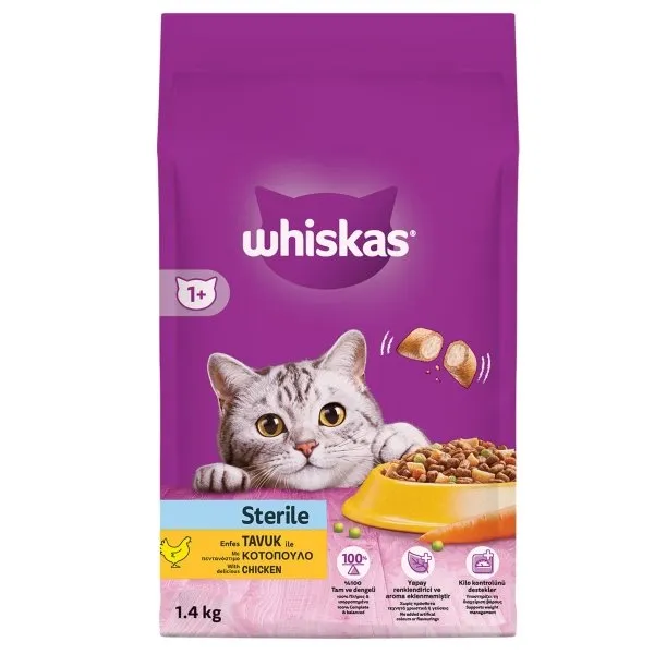 Whiskas Kuru Tavuk Sterile 1400 Gr