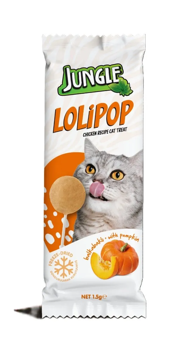 JUNGLE KEDİ LOLİPOP BALKABAKLI 1,5 GR 