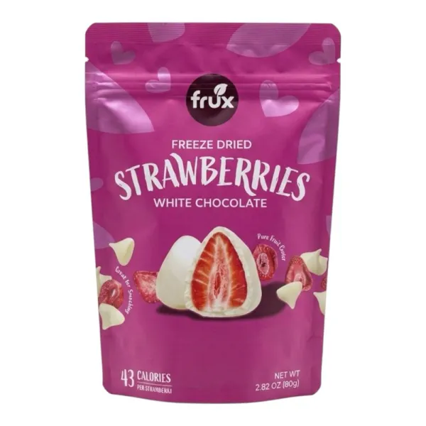 FRUX FREEZE DRIED STRAWBERRIES WHITE CHOCOLATE 80 GR