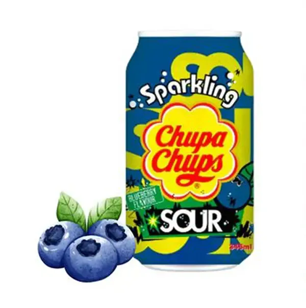 Chupa Chups Sparkling Sour Blueberry Flavour 345 Ml  (SKT 29.09.2026)