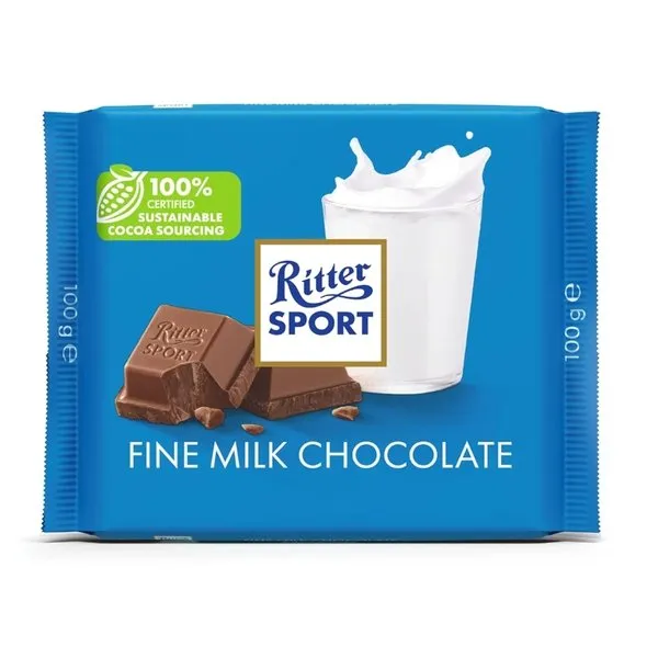 RİTTER SPORT FINE MILK CHOCOLATE 100 GR