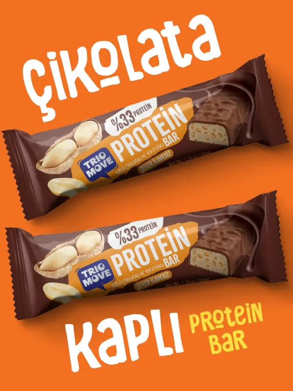 TRIO MOVE %33 PROTEIN BAR YER FISTIKLI VE SÜTLÜ 50 GR 