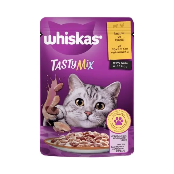 Whiskas Pouch Tastymix Kuzulu & Hindili 85 Gr