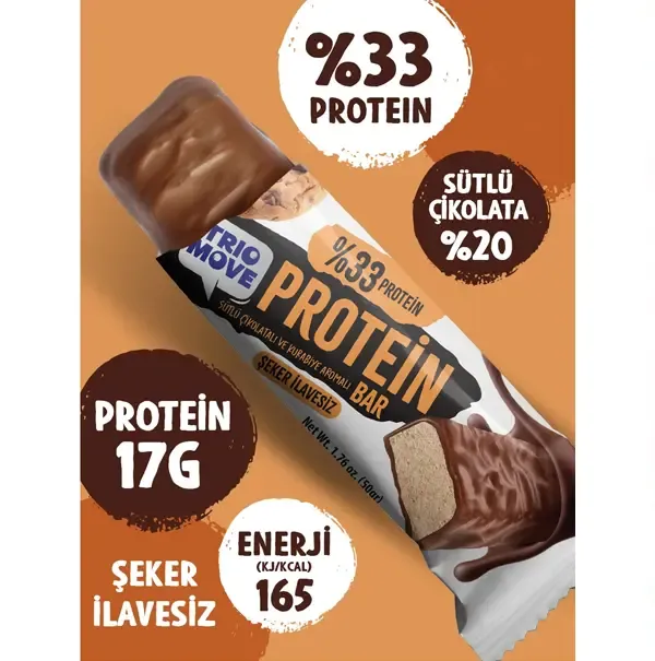Trio Move %33 Protein Bar Kurabiyeli Ve Sütlü 50 Gr