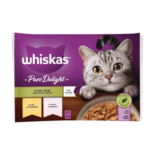 Whiskas Pouch Tavuklu & Somonlu 85 Gr 4'Lü Paket
