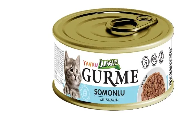 JUNGLE GURME KONSERVE 85 GR KEDİ MAMASI YAVRU SOMONLU 