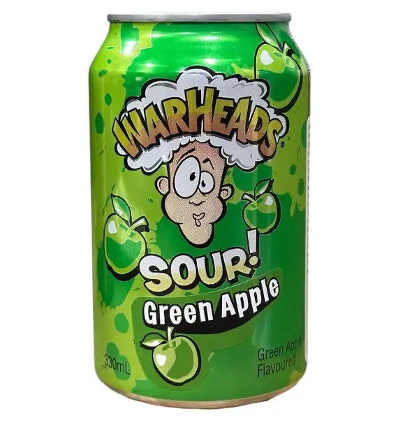 WARHEADS SOUR GREEN APPLE SODA 330 ML