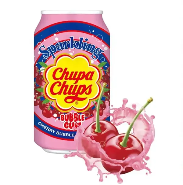 Chupa Chups Sparkling Cherry Bubble Gum Flavour 345 Ml 