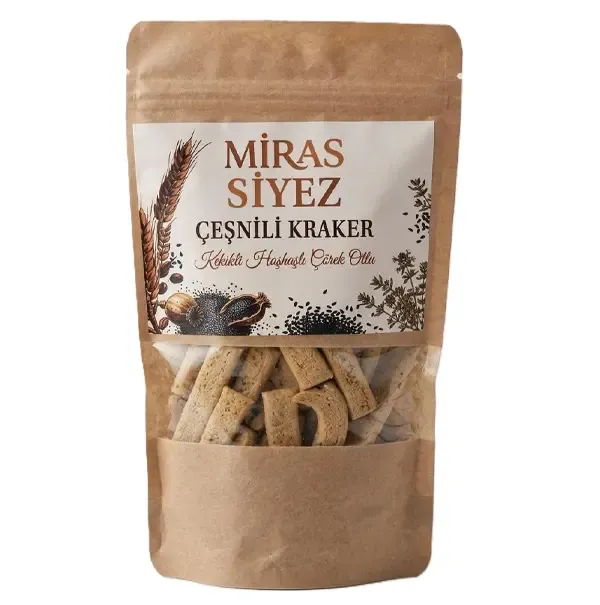 MİRAS SİYEZ KEKİKLİ,HAŞHAŞLI,ÇÖREK OTLU ÇEŞNİLİ KRAKER 100 GR 