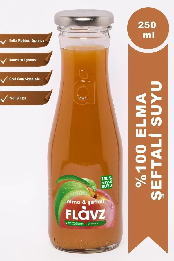 Flavz %100 Elma & Şeftali Suyu 250 ml