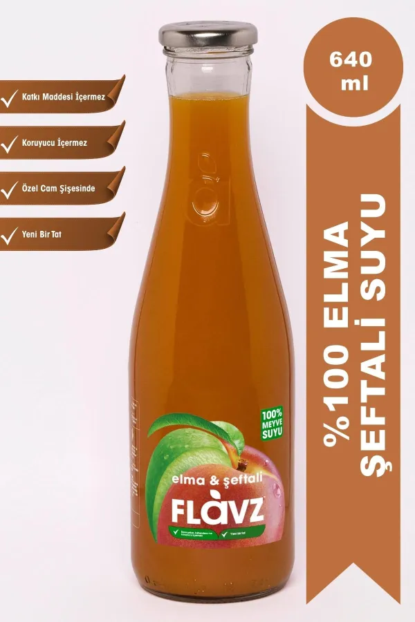 Flavz %100 Elma Şeftali Suyu 640 ml