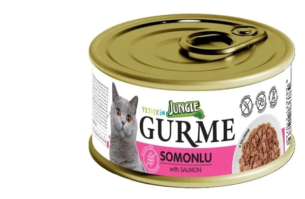 JUNGLE GURME KONSERVE 85 GR KEDİ MAMASI YETİŞKİN SOMONLU