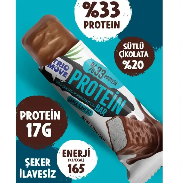 Trio Move %33 Protein Bar Hindistan Cevizli ve Sütlü 50 Gr
