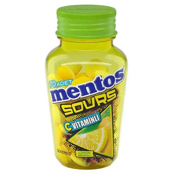 Mentos Sours Limon Aromalı Şeker 49 Gr