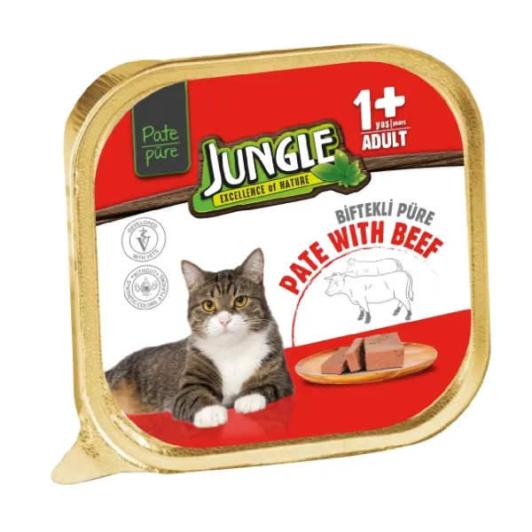 Jungle Püre Kedi Maması Yetişkin Dana Etli 100 Gr
