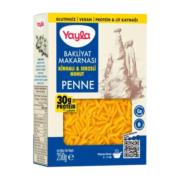 Yayla Bakliyat Makarnası Kinoalı Ve Sebzeli Nohut Penne 250 Gr