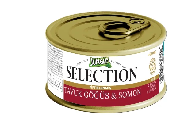 JUNGLE SELECTİON KONSERVE 70 GR KEDİ MAMASI TAVUK & SOMON