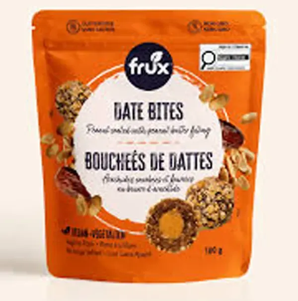 Frux Yer Fıstığı Parçaları Kaplı Yer Fıstığı Ezmesi Dolgulu Hurma Topları 100 Gr