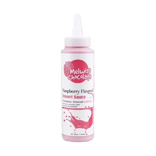 Melwiss Chocolate Raspberry Flavored Dessert Sauce (Frambuaz Aromalı Tatlı Sosu) 330 Gr