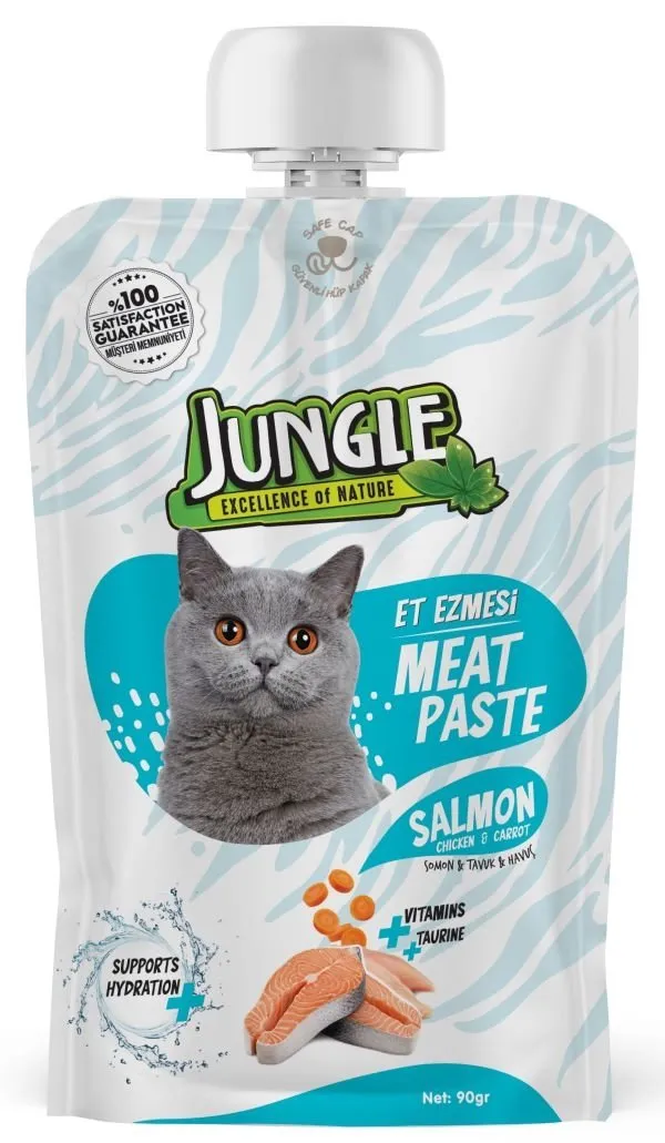Jungle Meat Paste - Et Ezmesi Kedi Taze Somonlu & Tavuklu 90 Gr
