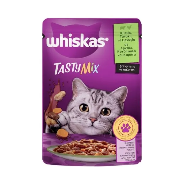 Whiskas Pouch Tastymix Kuzulu & Tavuk & Havuç 85 Gr