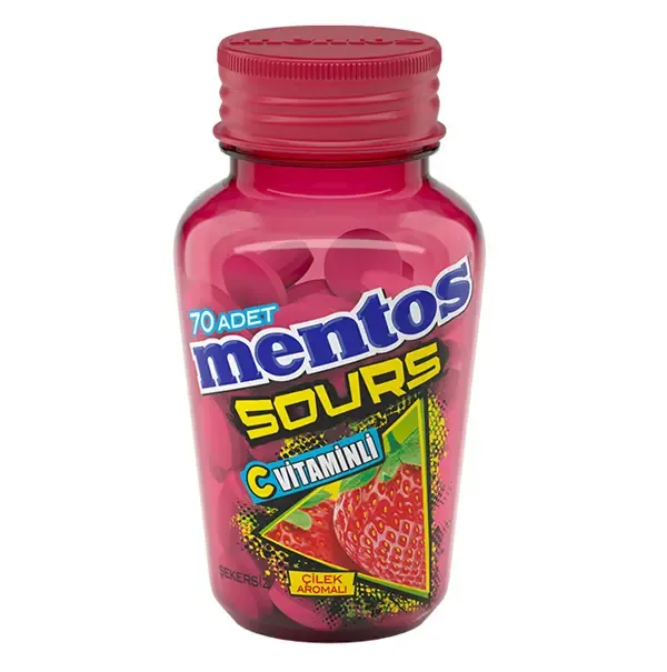 Mentos Sours Çilek Aromalı Şeker 49 Gr